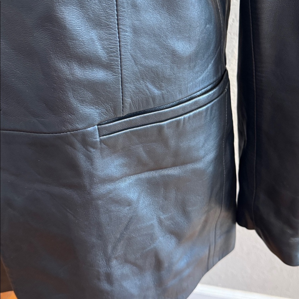 Ted Baker London‎ Blue Leather Jacket - Picture 3 of 9